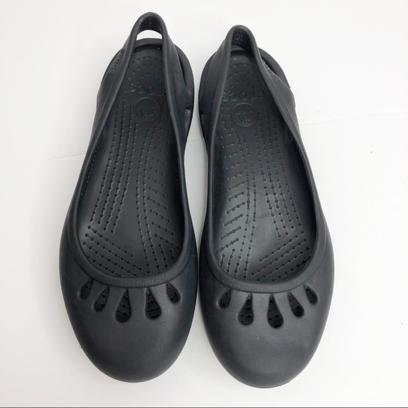 Crocs Malindi Cut Out Slingback Flats Black Size 8 - Picture 2 of 7